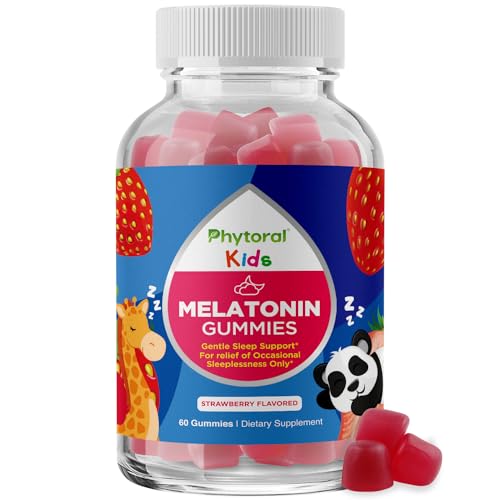 Phytoral Kids Melatonin 1mg Gummy Vitamins - Pure Melatonin Gummies for Kids and Mood Support - Childrenâ€™s Vitamins Gummy Melatonin for Kids Deep Sleep Supplement - Kids Melatonin Gummies 1mg