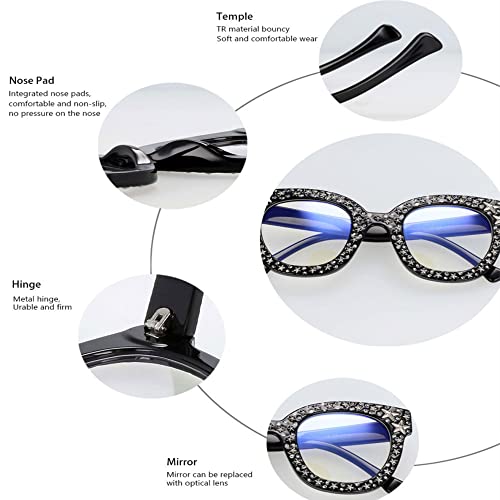 Shiny Many Stars Sunglasses Women Glasses Designer Fashion Cat Eye Female Shades UV Protection3