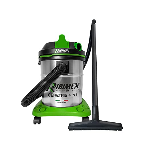 RIBIMEX Cenetris by RIBIMEX-PRCEN010IT-Cubo de Basura para Cenizas, sólidos y líquidos 20 L-1200 W, Plástico y Metal, Verde, Negro, Acero