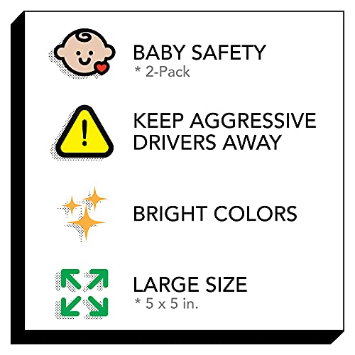 Image of Baby On Board Stickers [2-Pack] Baby On Board Signs | Baby Gift Set - Child Safety Sign for Car, Truck, Van, Bumper, Laptop, Flask, Water Bottle (Stickers)