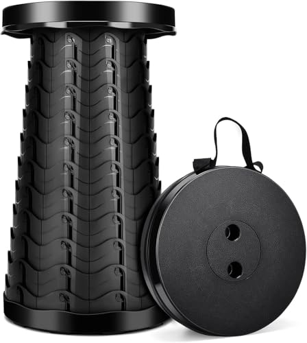 Tragbarer Teleskophocker Klapphocker Faltbar imodomio Höhenverstellbarer Campinghocker 645 cm bis 180 kg belastbar Leichter Hocker für Camping Outdoor Angeln Garten & Reisen