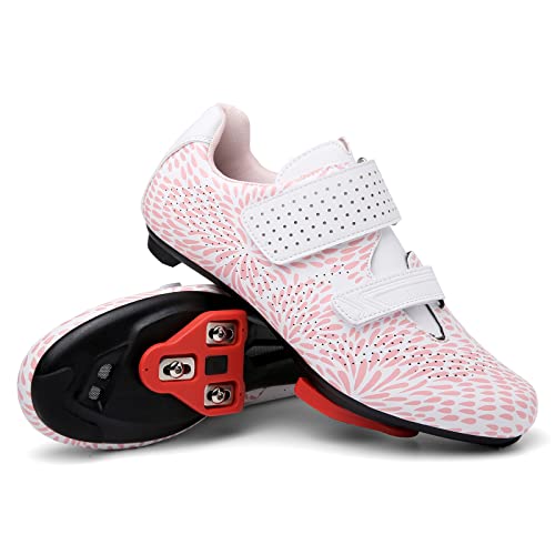 Cycling Shoes Womens Road Indoor Bike Shoes Hook-Ring Compatible Peloton with Delta Cleats Lightweight Fashion3