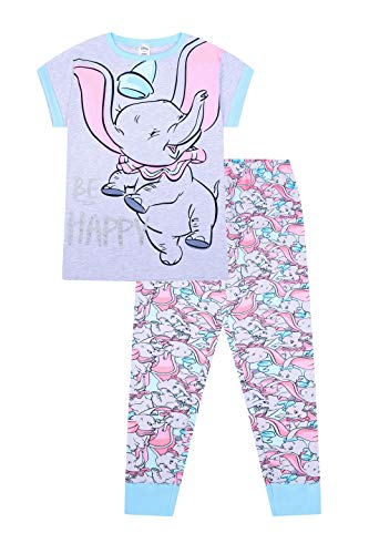 The Pyjama Factory by Disney Dumbo Be Happy Pyjama long en coton pour femme - Bleu - 36