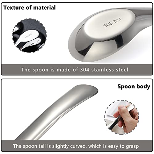 Soup Spoons Stainless Steel Dinner Spoons Set Of 6 Chinese Soup Spoon Mirror Polished Asian Soup Spoons For Bouillon Dessert Cereal Thai Miso Ramen (Medium, 6) #TOP2