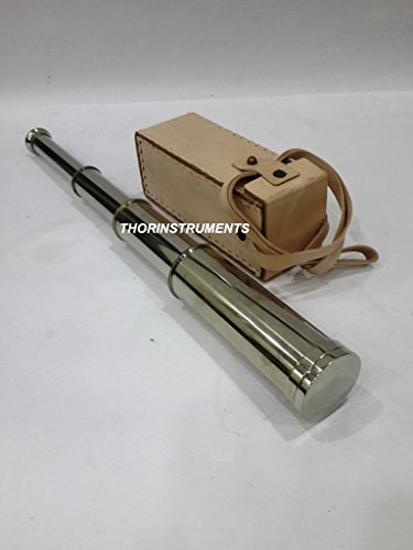 Nautical-SpyglassTelescope Marine with White Leather Case Decorative Rustic Vintage Home Decor Gifts