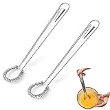 MEKOMEKO 2 Pack Stainless Steel Whisk,Flat Spring Coil Whisk,Spring Mini Stainless Steel Whisk,Ccan