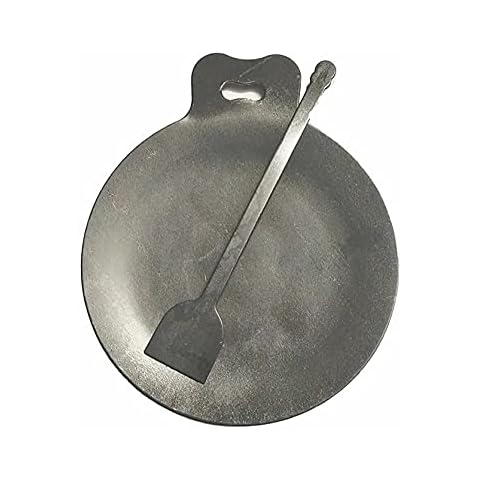 MYNAKSHA Iron Dosa Tawa/Iron Dosa Kallu Cookware/Large Size Dosa Iron Tawa - 14 Inch with Handle Export Quality Black Cover