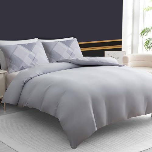 CGK Unlimited Super King Duvet Set - Brushed Microfibre Bedding Sets Superking Size Bed Duvet Cover with Pillowcases, Quilt Covers 260cm x 220cm - Image 4