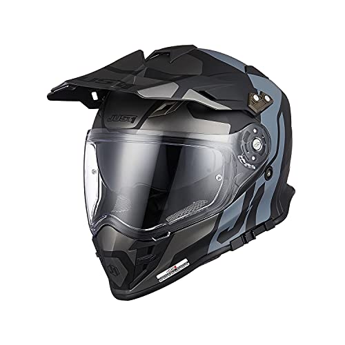 ORIGINE Casco de Motocross Todo Terreno Casco Integral ECE 22-05 Aprobado para Protectores de Casco Para Downhill MTB Quad Enduro ATV (Tour Titanium Black,L)