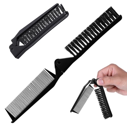 Peine Plegable Antiestático Doble Cabeza 2 Piezas Negro miniatura 1