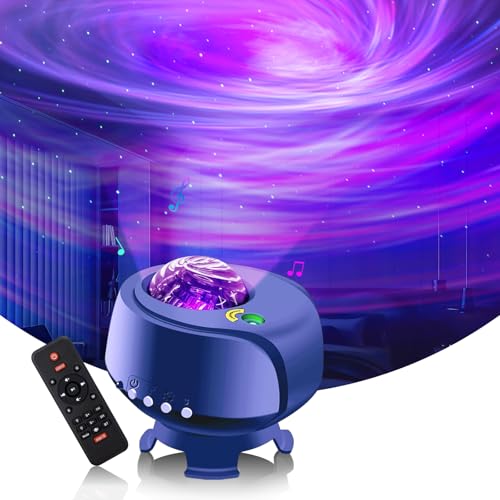 ECOHDT Proyector de galaxia para dormitorio, proyector de estrellas, proyector de luz con nebulosa cambiante y formas de galaxia, luces nocturnas (azul)