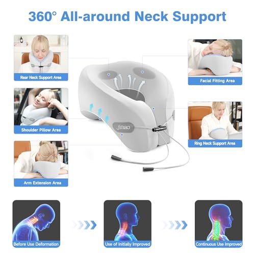 image for jiaao Travel Neck Pillow Memory Foam Neck Support, 2025 Upgraded Advan