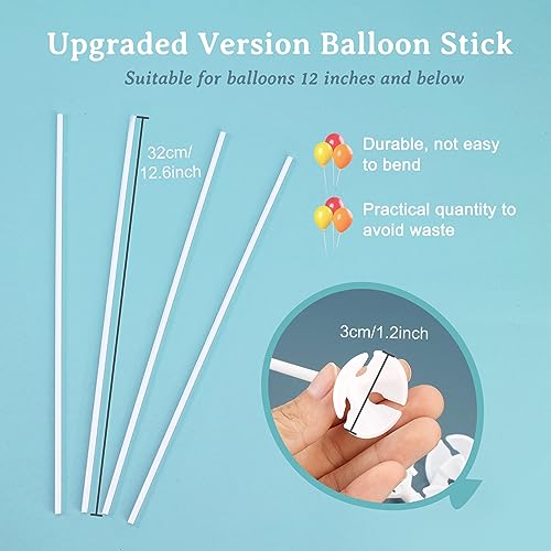 Image of PP OPOUNT 320 PCS Balloon Sticks, 12.6 inches Plastic Balloons Sticks | Balloon Holders for Anniversary, Wedding, Birthday, Party Decoration, BalloonSticks with Bases, Balloon Sticks with Cups
