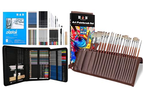 94-Piece Professional Art Set — 72 Colored Pencils & 22 Brushes