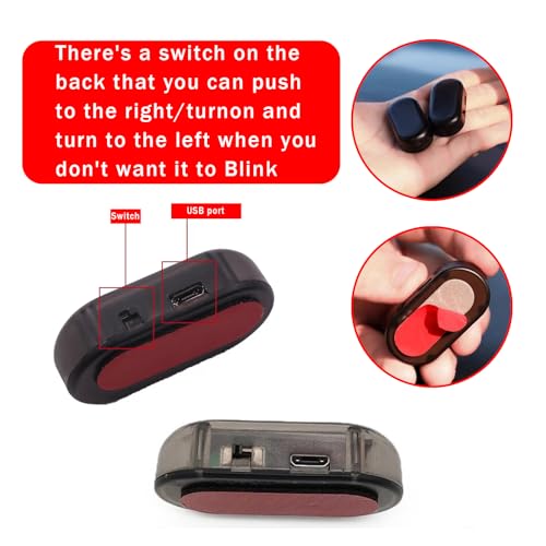 Image of ijuicy 1 PC Car Solar Power Simulated Dummy Alarm, Anti Theft Device, LED Flashing Security Light, USB Charger Port, Red