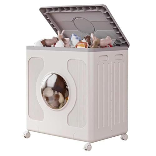 Cesto Ropa Sucia Con Tapa Caja De Almacenamiento De Gran Capacidad Armario Plegable Con Ruedas Adecuado Para Dormitorios, Salones, Lavaderos Y Alojamientos Universitarios. (Gris)