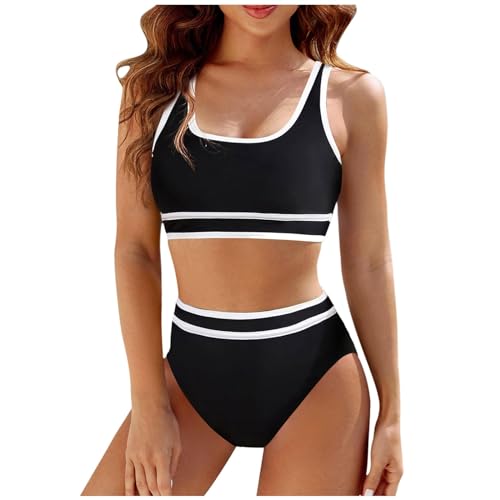 Maillot de bain bikini femme 2 pièces amincissant avec short de plage taille haute pour piscine