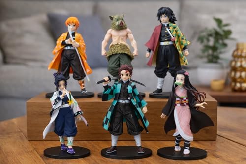 Image of Awestuffs Action Figures Limited Edition for Car Dashboard, Decoration, Cake, Office Desk & Study Table D Slayer Set of 6