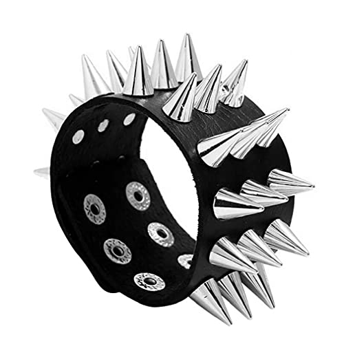 Spike Nieten Armband Punk Leder Armband Armband Für Männer Frauen Schwarz, Schmuck Zubehör Cover