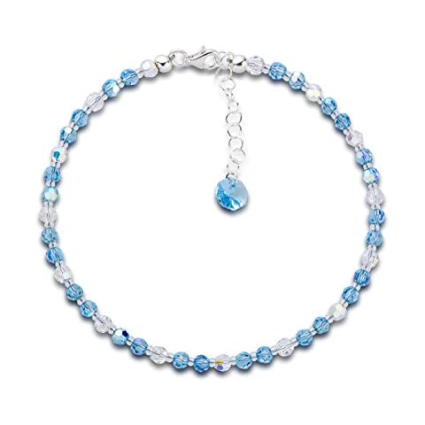 Schöner-SD Aquamarine Crystal Anklet Cover