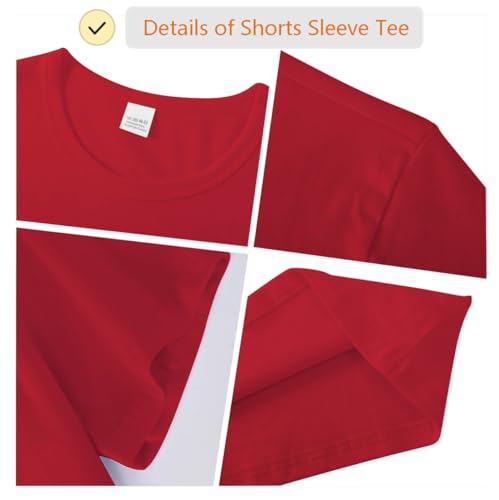 Image of Girls /Kids /Toddlers Crew Neck Cotton T-Shirts Short Sleeve Summer Basic Tops(Age 2-12Y)