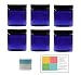 Cobalt Blue 4 oz Plastic Jars with Black Lids 6 pk with Mini Jar - PET Round Refillable Containers