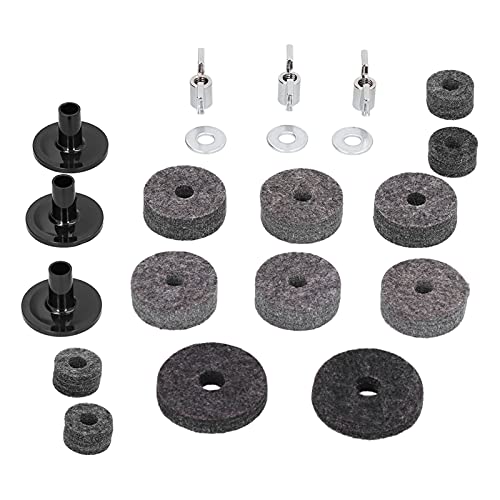 Yuecoom Cymbal Felt Set, Bracket Tube Felt Set, Drum Cymbal Felt Set with Stainless Steel Wing Nut Set(21Pcs)