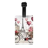 Love Paris Tower - Etiqueta de identificación de equipaje con diseño de corazón para bicicleta, para bolsa de viaje, maleta, crucero, aeropuerto