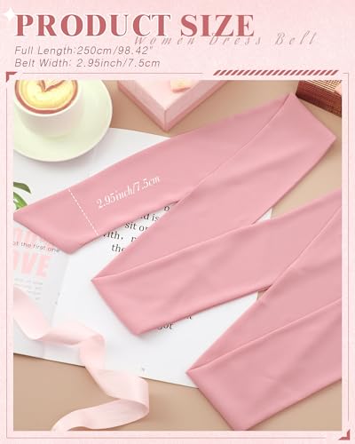 Image of Glitopper Women Chiffon Sash Belt Dress Sash Waist Bridal Wedding Belt 50s Accessories 3'' Wide