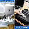 GrandMil Adjustable Laptop Stand for Desk – Foldable & Portable ABS+Silicone Riser, Ventilated Cooling Holder for 10-17.3” Laptops & Tablets (Black) #2