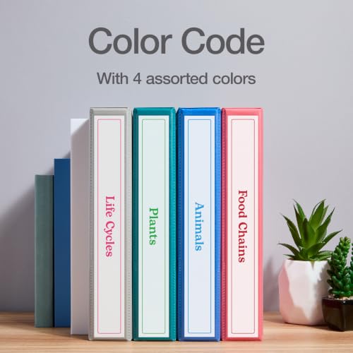 Image of Oxford 1.5 Inch 3 Ring Binders, 4 Pack, Assorted Colors, Holds 375 Sheets