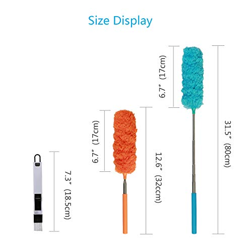 Uitschuifbare microvezelstofdoek SEELOK 3 stuks telescopische spinnenweb/plumeau Buigbare afstofborstels met groef Gap… - Image 8