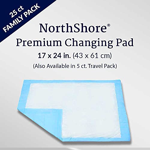 Northshore Premium, 17 X 24, 8 Oz, Baby Changing Pads, Small, Case/100 (4/25S) #TOP2
