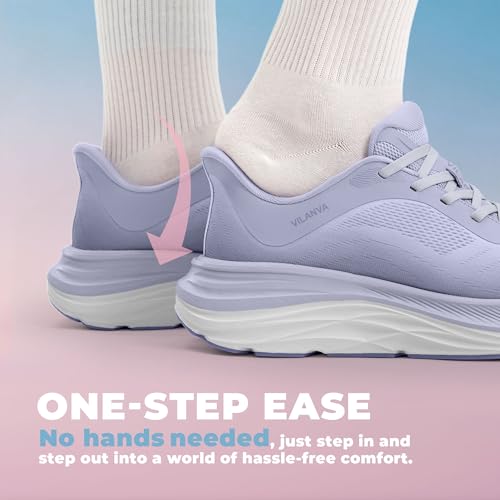 Image of Vilanva Women's Comfortable Walking Shoes Cushion Running Tennis Shoes Non-Slip Workout Gym Athletic Breathable Trendy Fashion Sneakers