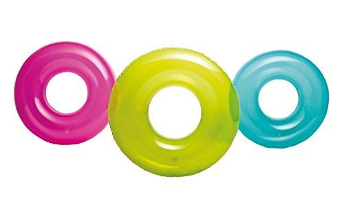 Intex - 59260EP Transparent Inflatable Tube Raft (Assorted Colors) (2 Pack)