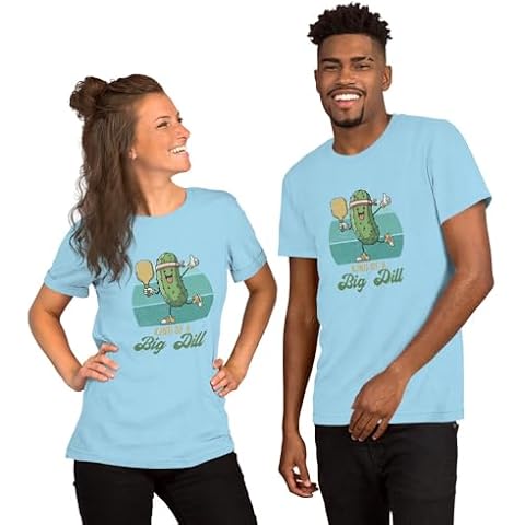 Funny Pickleball Themed Unisex T-Shirt - Kind of A Big Dill - Retro Pickle Tee Shirt Assorted Colors Cover