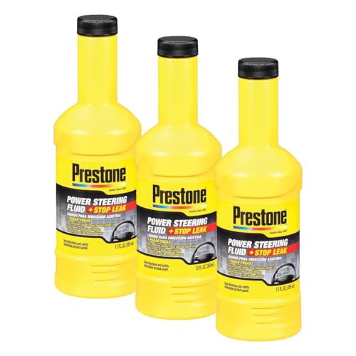 Image of Prestone AS262 Power Steering Fluid with Stop Leak, 50,000 Miles, 12 oz., (Pack of 3)