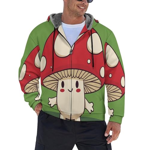 Sudadera con capucha y cremallera para hombre S-6Xl con forro polar térmico y bolsillos