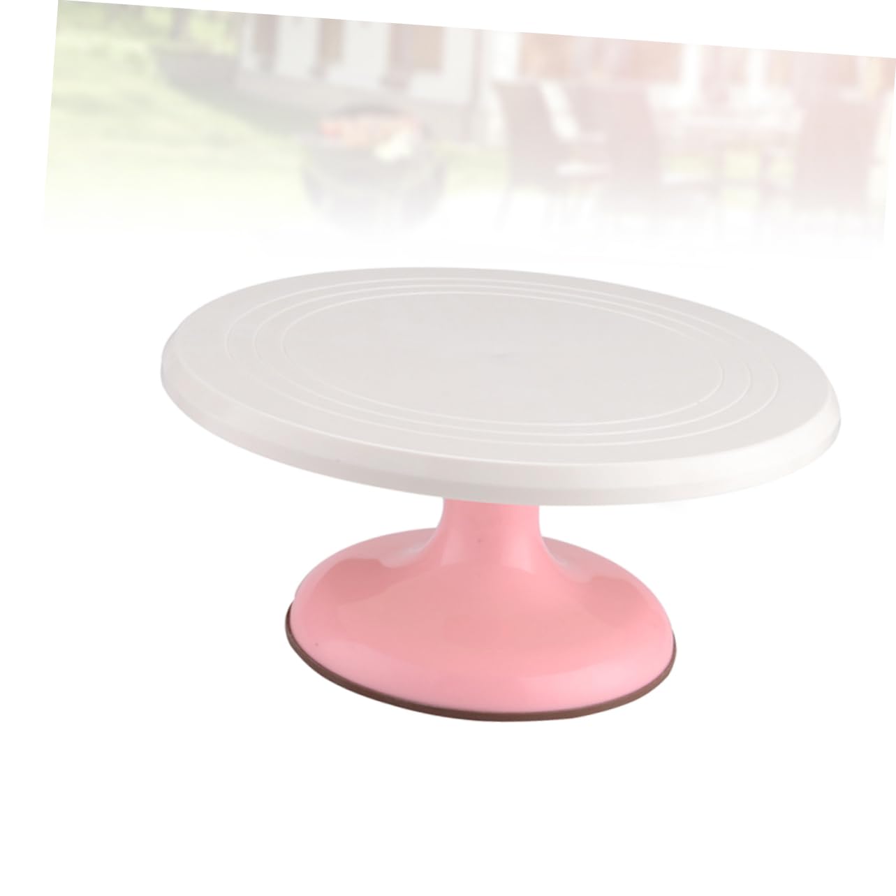 Plato Giratorio para Pasteles Redondo Rosa de Plástico para Decoración