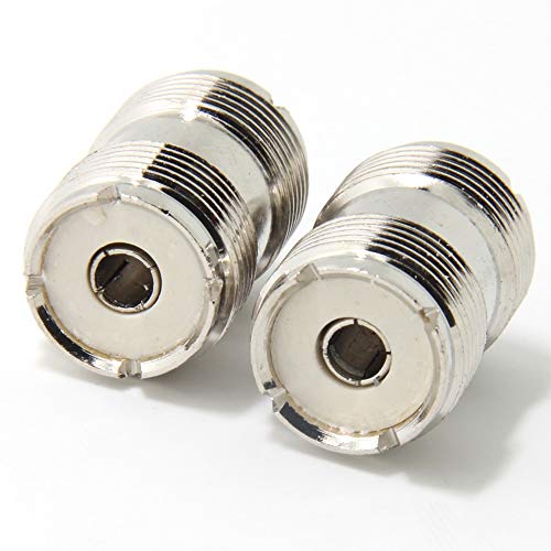Ancable 2-Pack SO-239 / PL-259 UHF Female to Female Coax Cable Barrel Adapter Connector PL259 Coupler Plug for CB HAM Radio Antenna, SWR Meter
