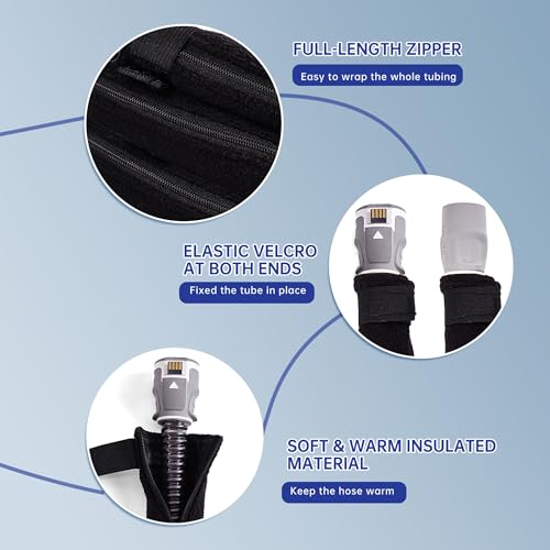 Image of 6.4ft CPAP Hose Cover + CPAP Hose Holder Hanger for Resmed AirSense 10 & 11 Tubing, CPAP Tube Cover to Reduce Condensation & Noise While Sleep, CPAP Tubing Hook for Bed to Avoid Hoses Tangle