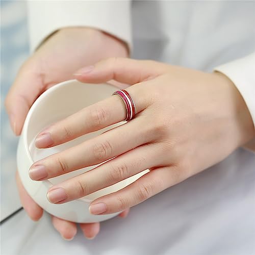 Image of Unisex 8mm Colorful Stripes Pride Ring | Stainless Steel, Unique Cool Enamel, Homosexuals LGBT Gay, Eternity Couple Wedding Band