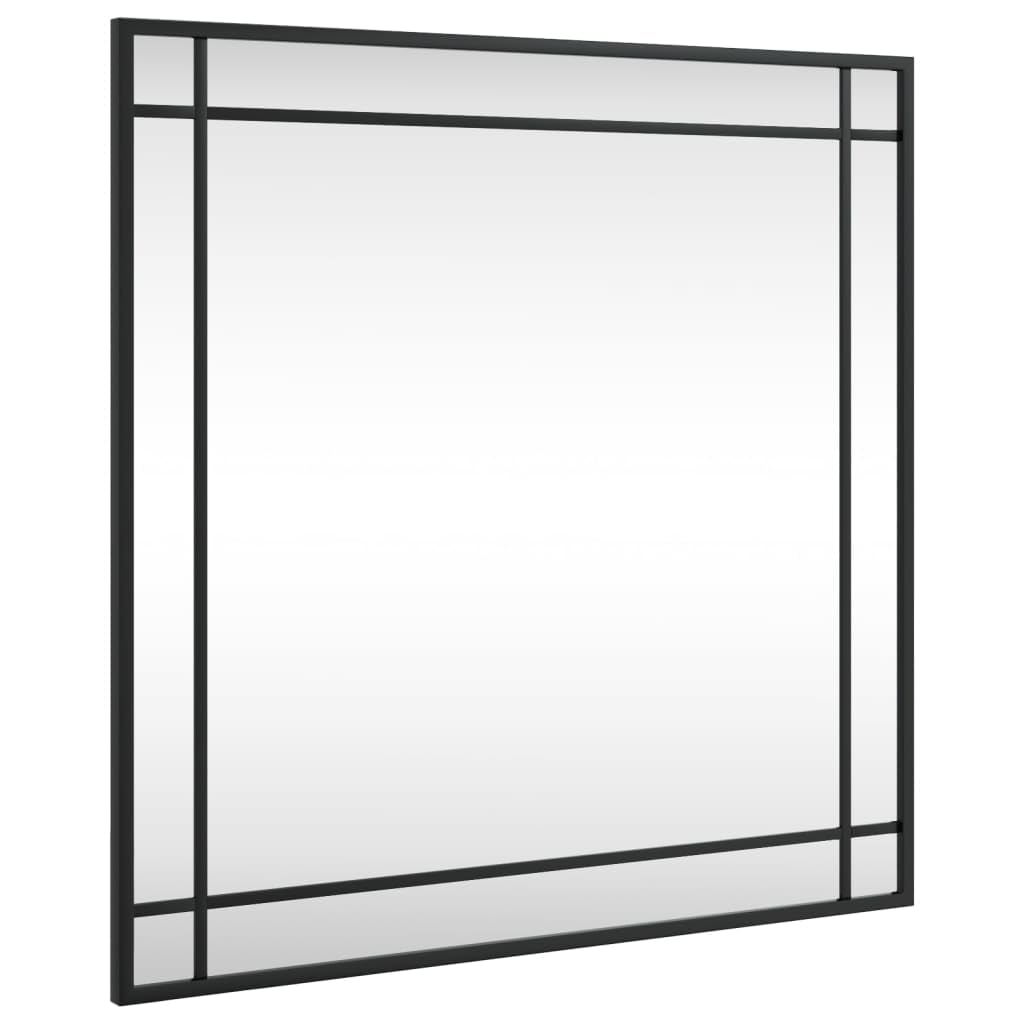 Vidaxl (60 X 60 Cm) Wall Mirror Hallway Makeup Mirror Hanging Mirror Black Rectangle Iron