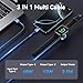 72W Super Fast Charging 3-in-1 Multi Charging Cable, Dual USB-C Ports for iWatch Ultra/SE/10-1/iPhone 17/16/15 Pro, Multi Charger for Apple Watch, Galaxy Phone Travel Essentials