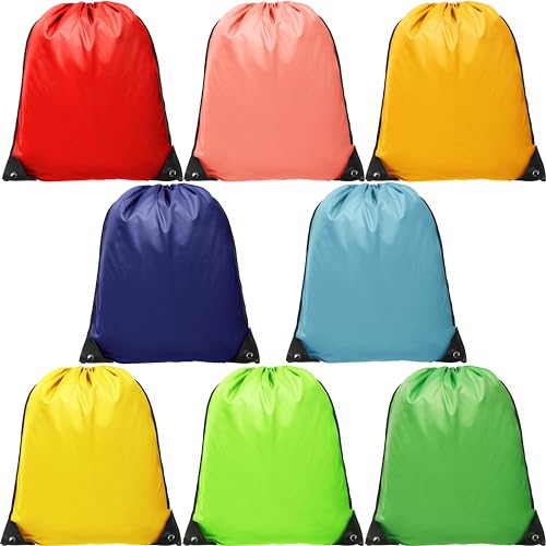 Bramble - 8 Sacchetti Sportivi per la Palestra/Scuola, Sacchetti per le Feste, Sacchetti per la Scuola e per i Viaggi in Colori Assortiti - 43 x 34 cm (8)
