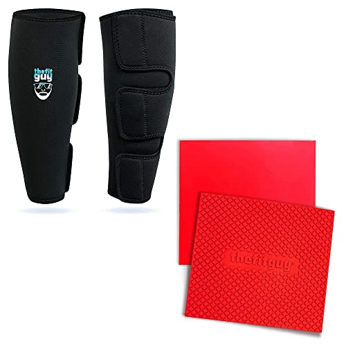 Thefitguy Weightlifting Combo - Deadlift Shin Guards (Pair) And Weightlifting Silicon Grip Pads (Pair) #TOP5