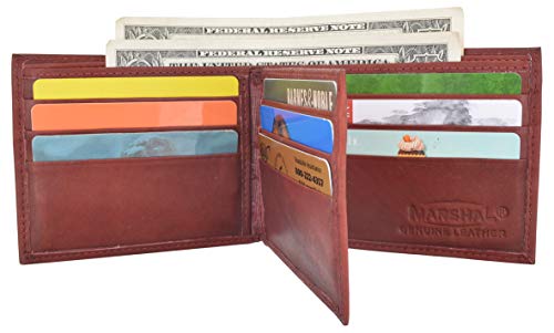 Aries Zodiac Sign Bifold Trifold Genuine Leather Men's Wallets (Burgundy Bifold)3