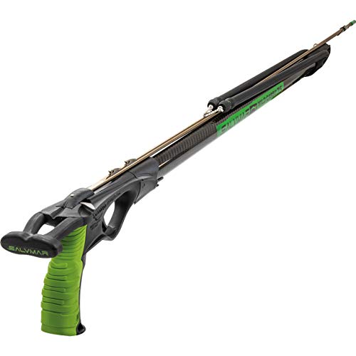 asta tahitiana con pinnette Salvimar Wild Carbo Open, Arbalete Unisex Adulto, Nero/Verde, 85 cm
