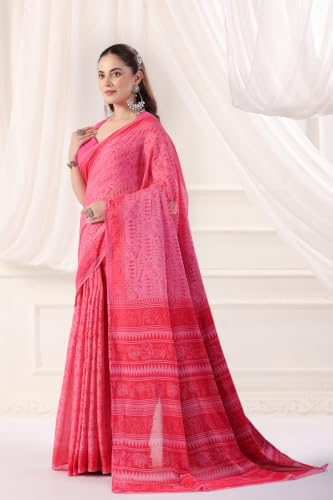 Image of TAMAIRA FASHION Mulmul Pure Cotton Saree For Woman Warli Printed|Office Wear Daily Wear Sarees For Women Without Blouse Piece(Available in 19 Colours)