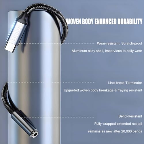 Image of Bxlive USB C to 3.5mm Jack, Type C to 3.5mm Headphone AUX Digital Audio Earphone Adapter, Pack of 2, Aux to USB C Earphone Adapter for Samsung Galaxy, iPad Pro, Huawei, Xiaom and Other Type C